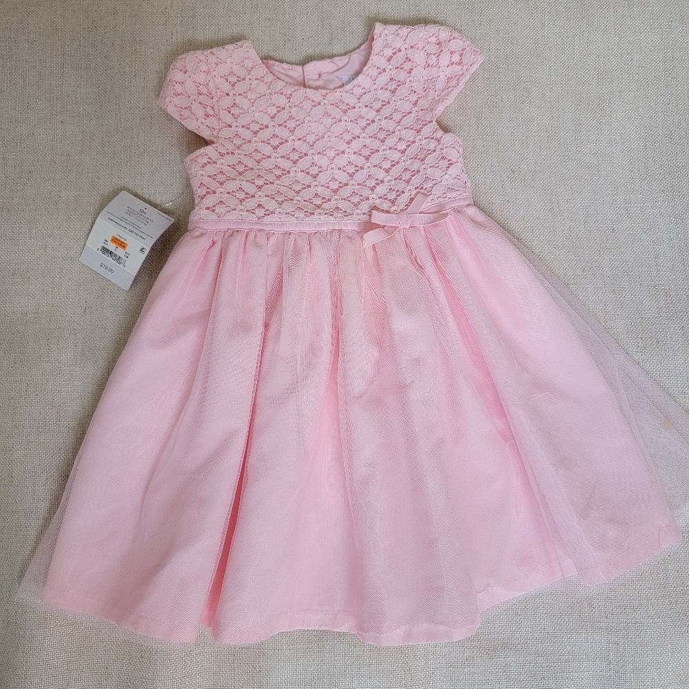 Baby Girl Formal Pink Dress with Tulle Skirt 12 months NWT
